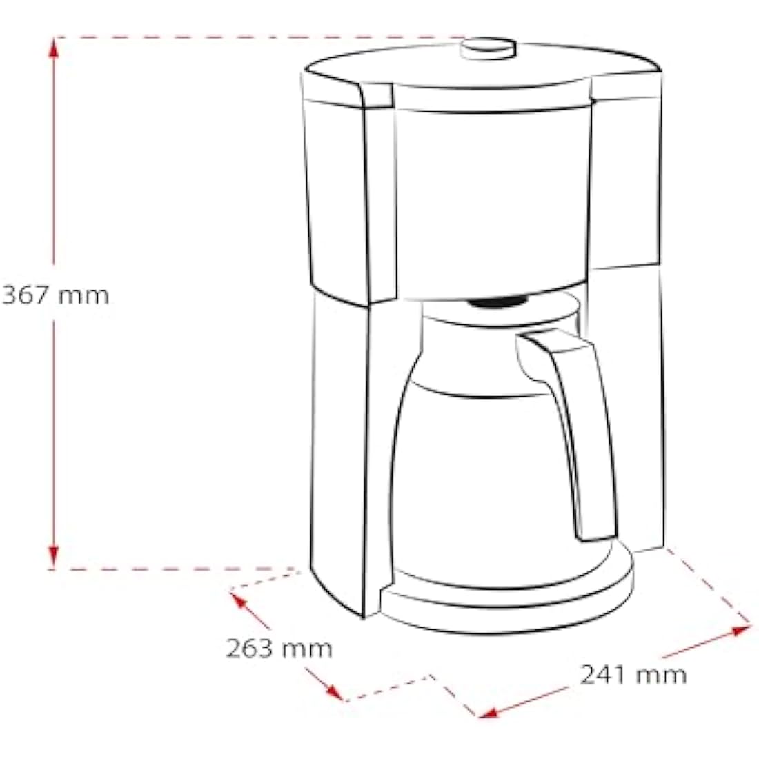 Melitta Look V Timer Filter Coffee Machine | Thermal Jug | Black