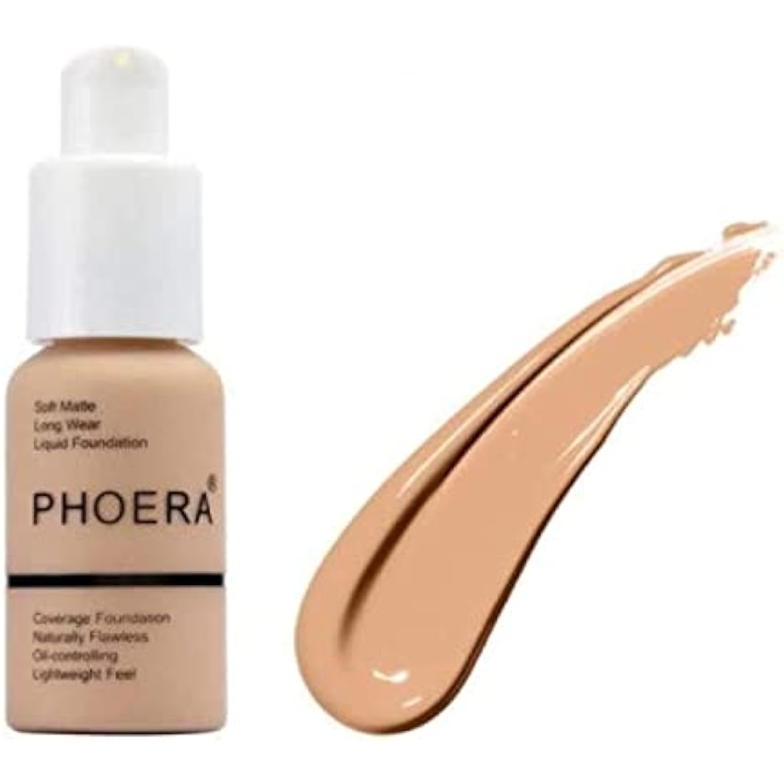 Phoera Full Coverage Liquid Foundation - Matte Oil Control - 102 Nude