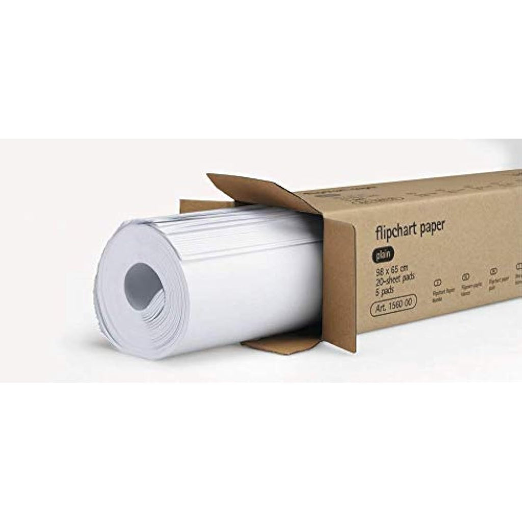 Legamaster Plain Flipchart Paper Pads | 98 x 65 cm | 5 Pack of 20 Sheets