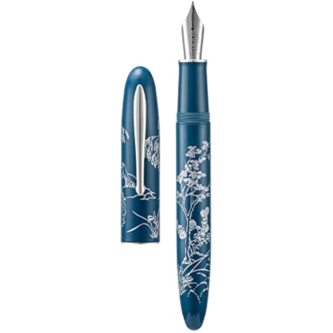 Hongdian N23 Blue Rabbit Fountain Pen | Extra Fine Nib Silver Trim