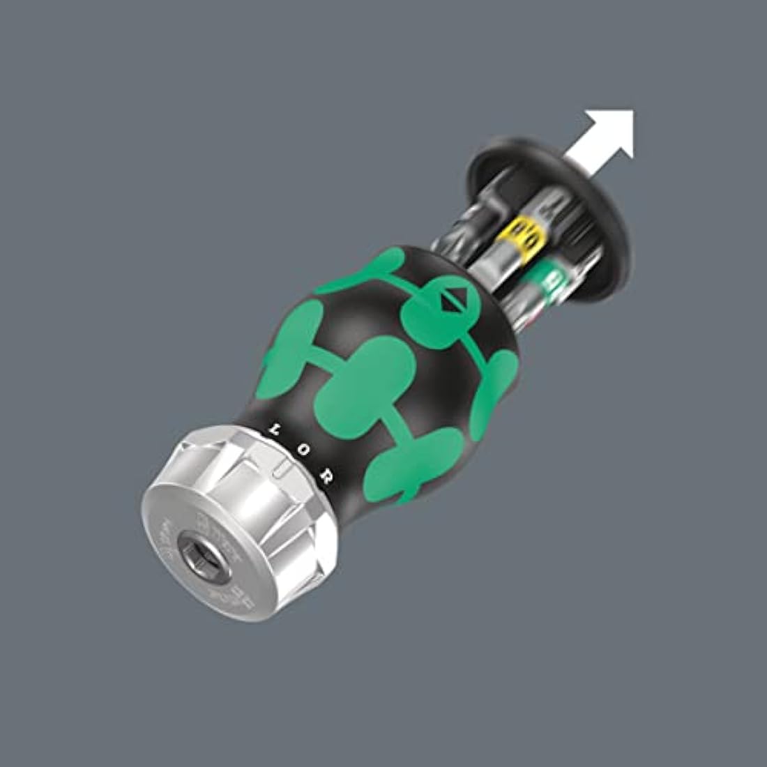 Wera Kraftform Kompakt Stubby Ratchet Screwdriver with 6-Piece Bit Magazine