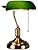 Vintage Bankers Lamp – Green Glass Shade & Brass Base