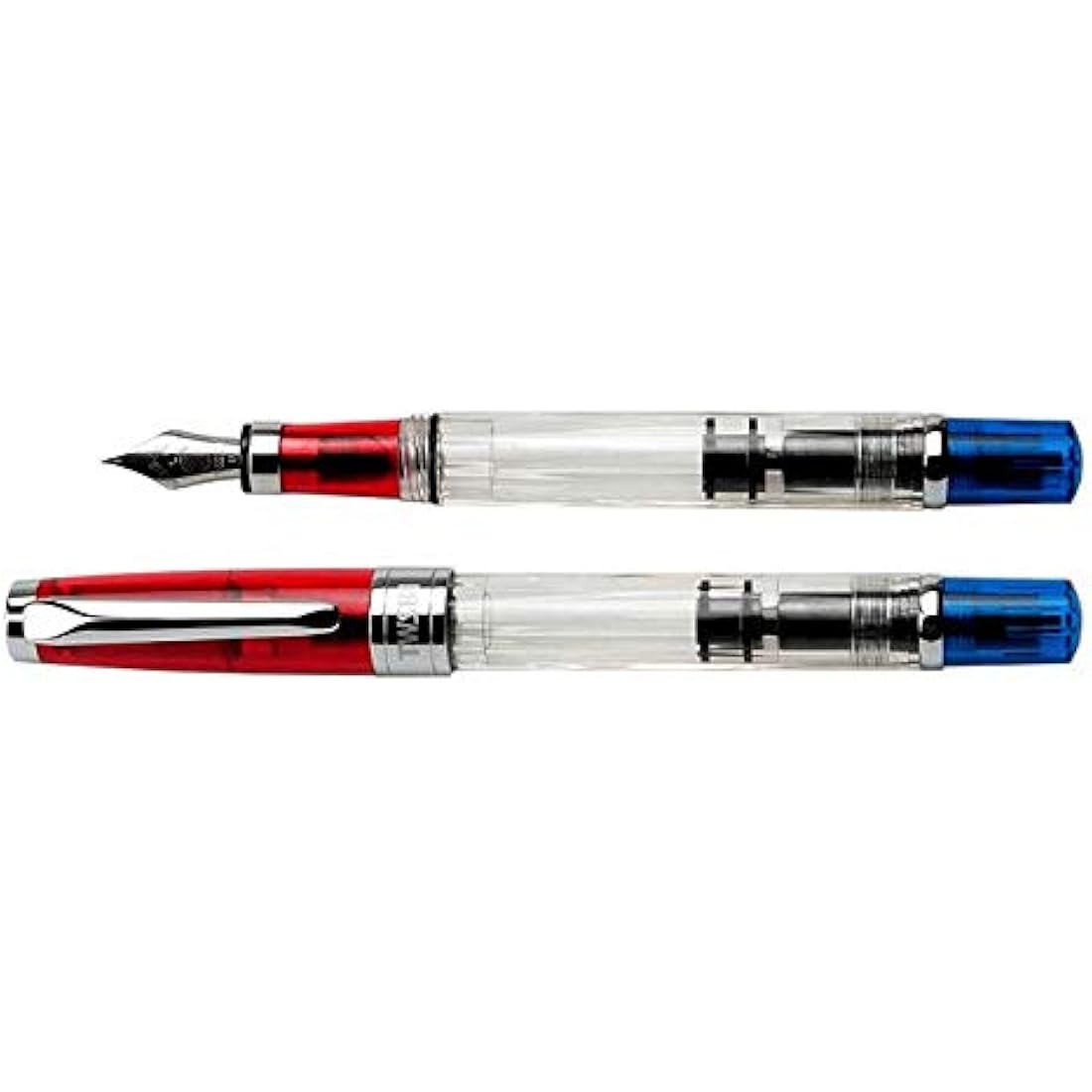 TWSBI Diamond 580 RBT Fountain Pen – Transparent Blue & Red – EF Nib