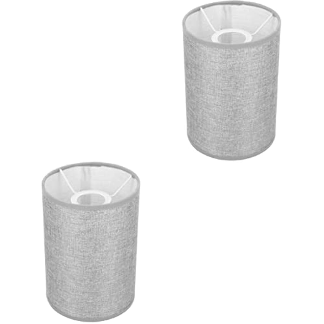 Linen Drum Lamp Shade – 2pcs Clip-on Cylinder Fabric Shades