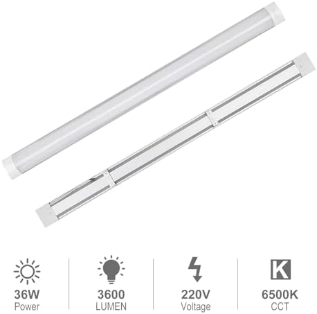 Muzha 4ft LED Batten Lights | 4-Pack 40W 6500K Daylight Ceiling Fitting