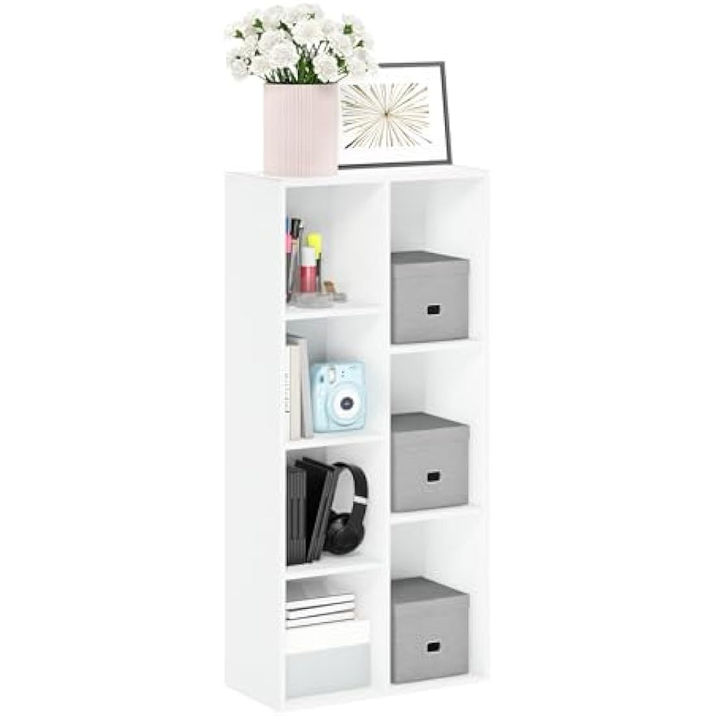 Furinno Luder 7-Cube Reversible Open Shelf - White Engineered Wood