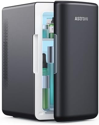 AstroAI 6L Mini Fridge – 8 Can Portable Skincare Cooler & Warmer, Black
