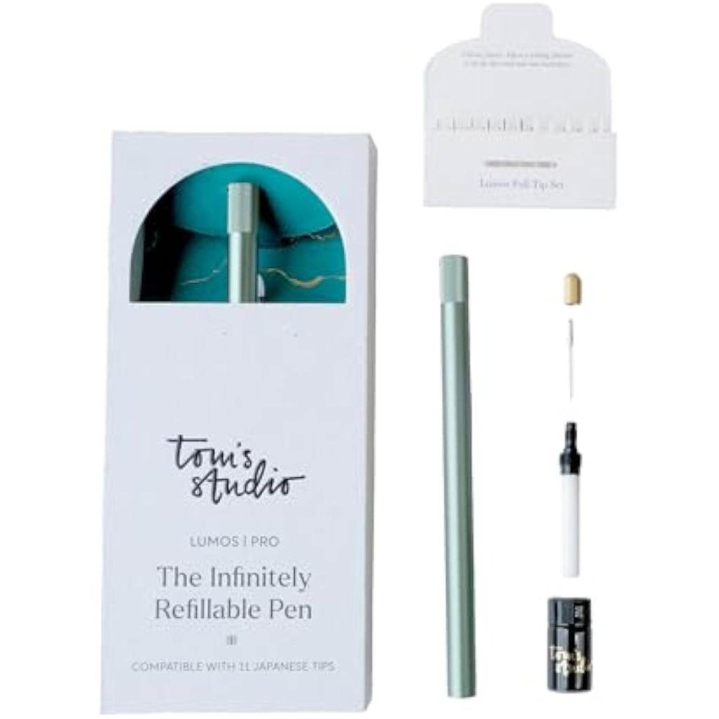 Tom's Studio Lumos Pro Duo Tip Refillable Fineliner & Brush Pen - Sage