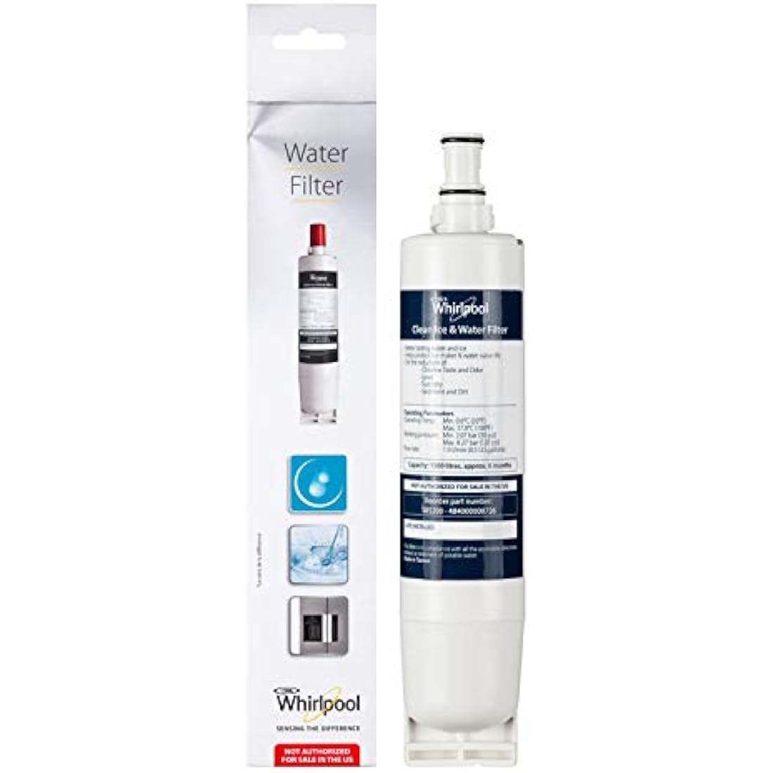 Whirlpool SBS200 Refrigerator Water Filter - NSF Certified, 1500L