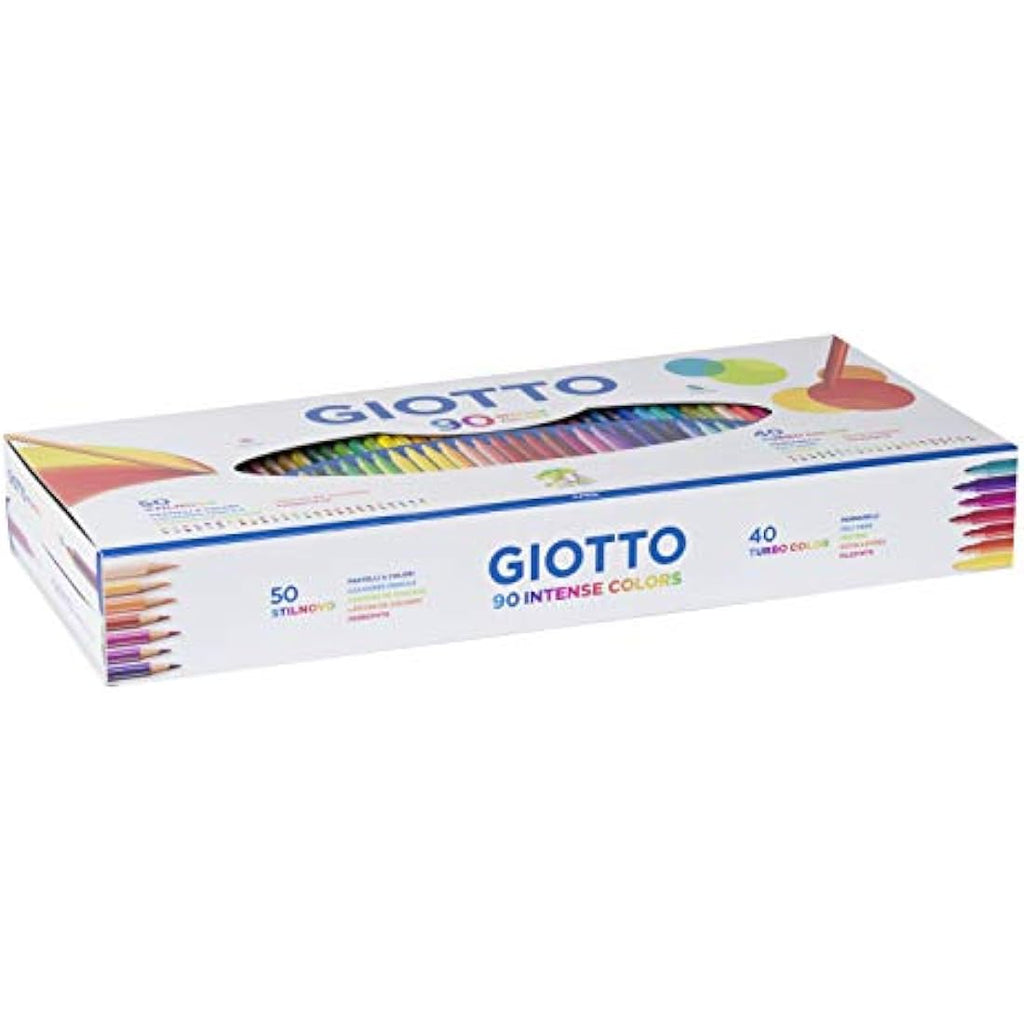 Giotto 90pc Art Set – 40 Felt-Tip Pens & 50 Coloured Pencils Gift Box
