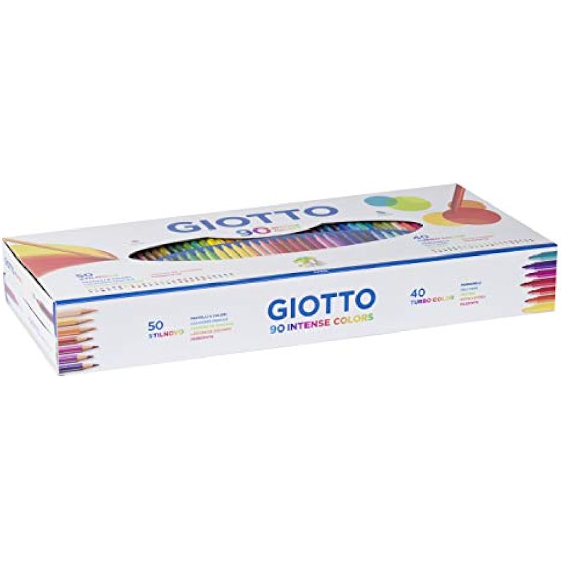 Giotto 90pc Art Set – 40 Felt-Tip Pens & 50 Coloured Pencils Gift Box