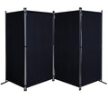 Jolof Store 4-Panel Room Divider – 220x165cm Foldable Privacy Screen Black