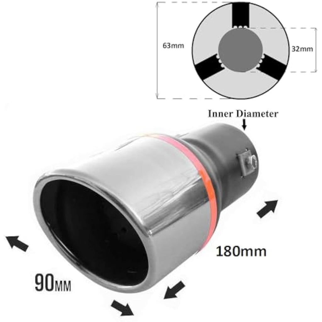 Universal Exhaust Tip – Stainless Steel Chrome Sport Muffler Pipe