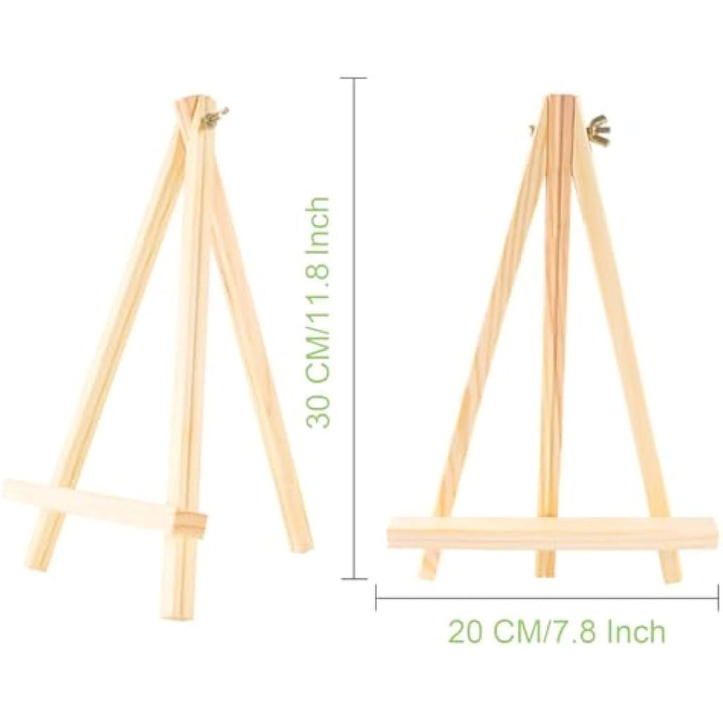 HAKZEON 8 Pack Tabletop Easel | 30cm Adjustable Pine Wood Painting Stand