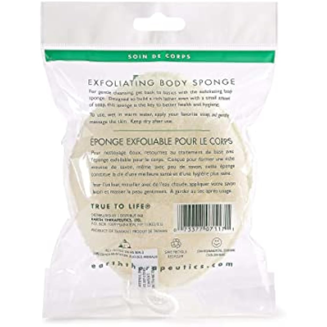 Earth Therapeutics Exfoliating Body Sponge – Deep Cleansing Scrubber