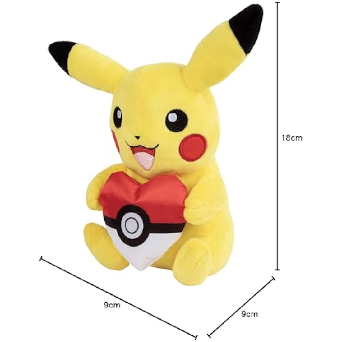 Pokémon Pikachu Heart Plush – 8 Inch Soft Stuffed Animal Toy