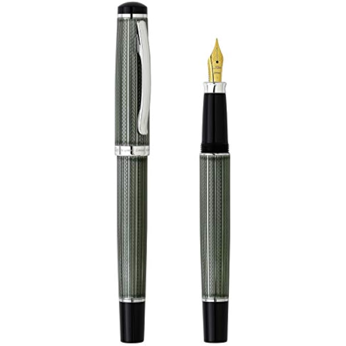 Xezo Incognito Fountain Pen | Medium Nib | Zinc Green & Platinum Plating