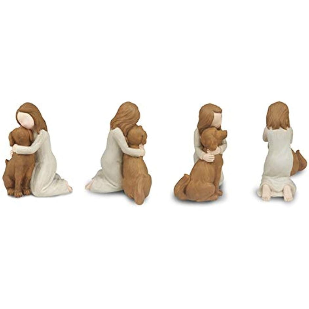 Pet Memorial Angel Dog Figurine –  Hand-Painted Sculpture