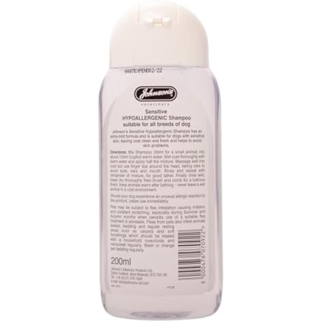 Johnson's Vet Hypo-Allergenic Dog Shampoo for Sensitive Skin - 200ml