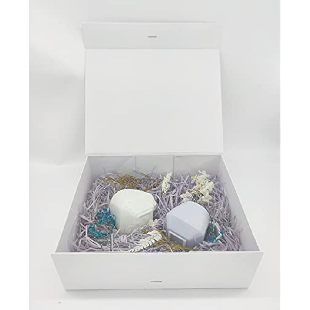 Jolof Store Large White Magnetic Gift Box with Ribbon – 33x26x11cm