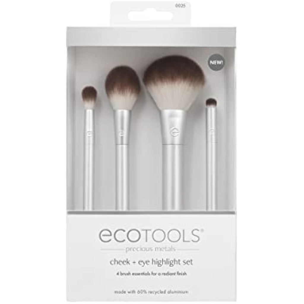 EcoTools Precious Metals 4-Piece Cheek & Eye Highlight Brush Set