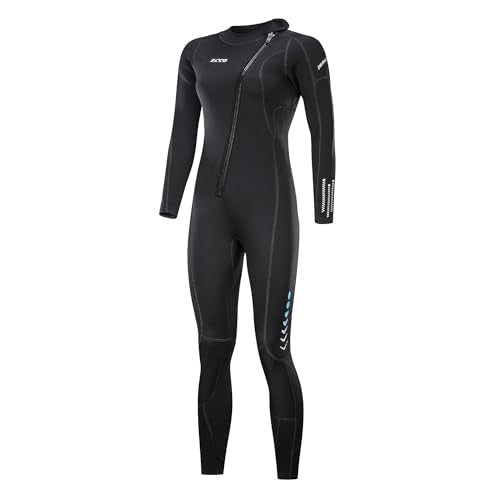 ZCCO 3mm Neoprene Wetsuit | Full Body Front Zip Diving Suit for Women