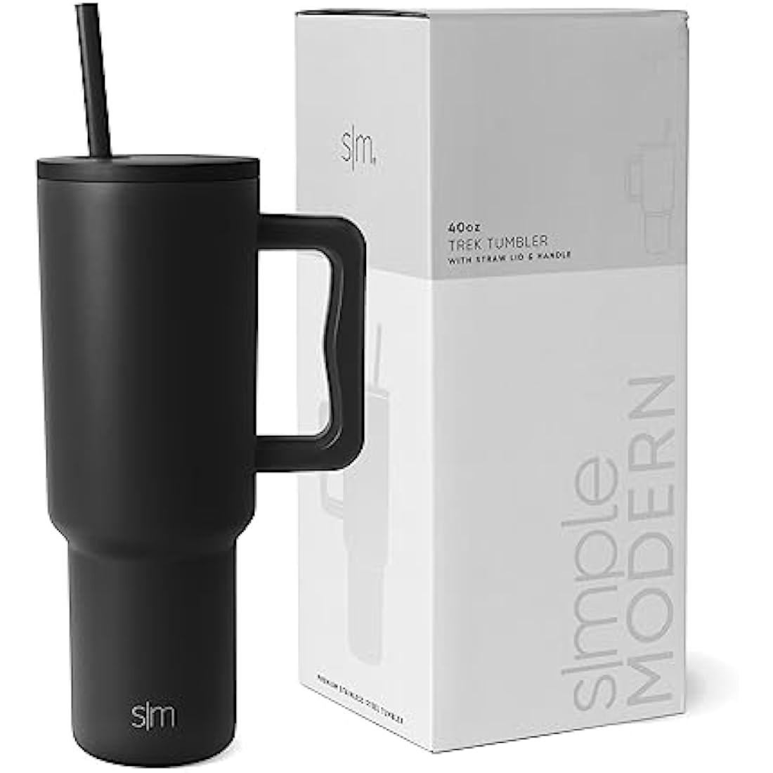 Simple Modern 40oz Insulated Tumbler with Handle - Midnight Black