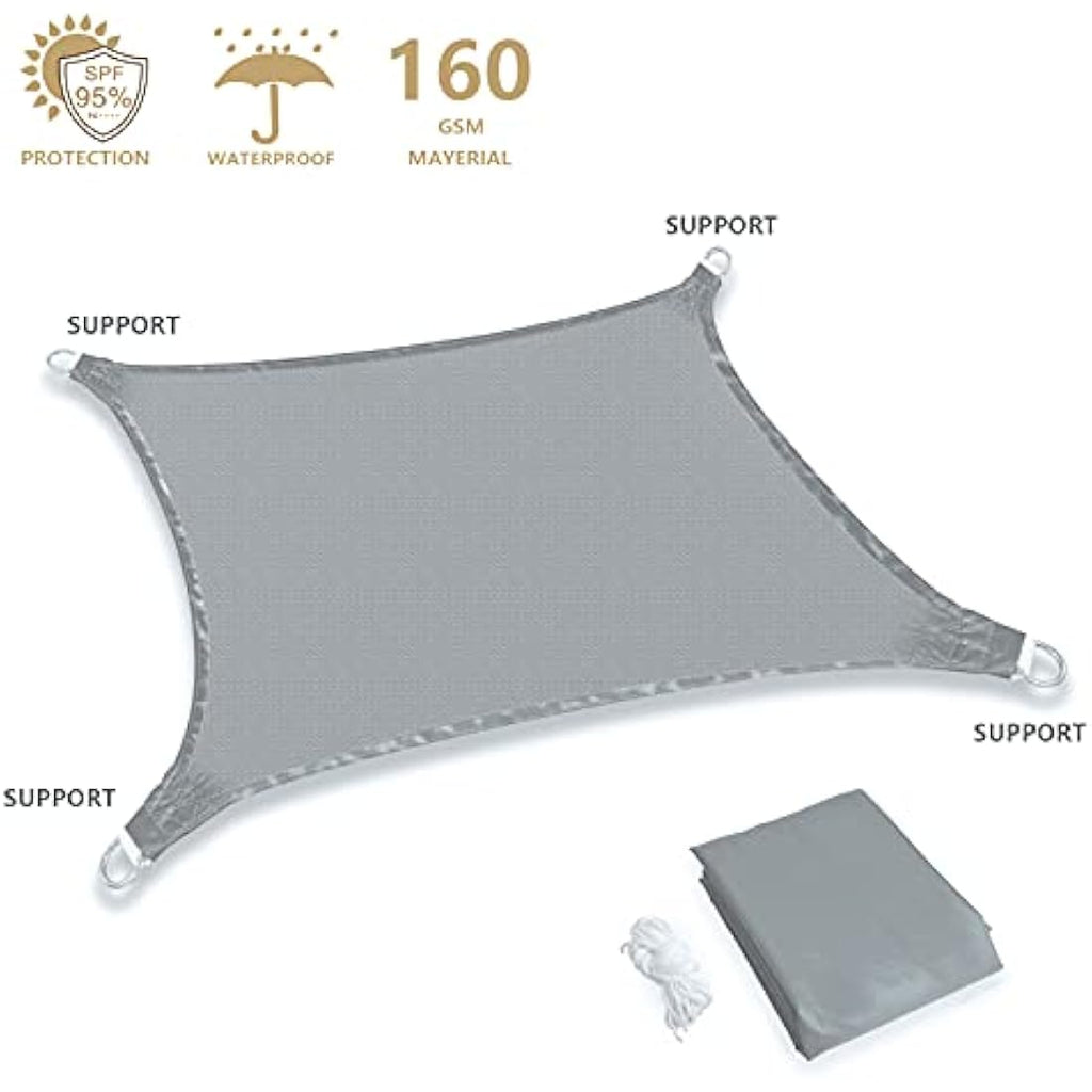 Mokani 3x4m Rectangle Sun Shade Sail – Waterproof UV Block Canopy, Grey