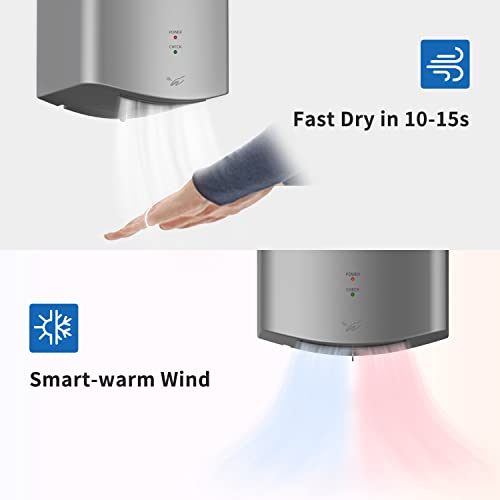 AIKE AK2630S Automatic Hand Dryer | High Speed 1400W Silver ABS