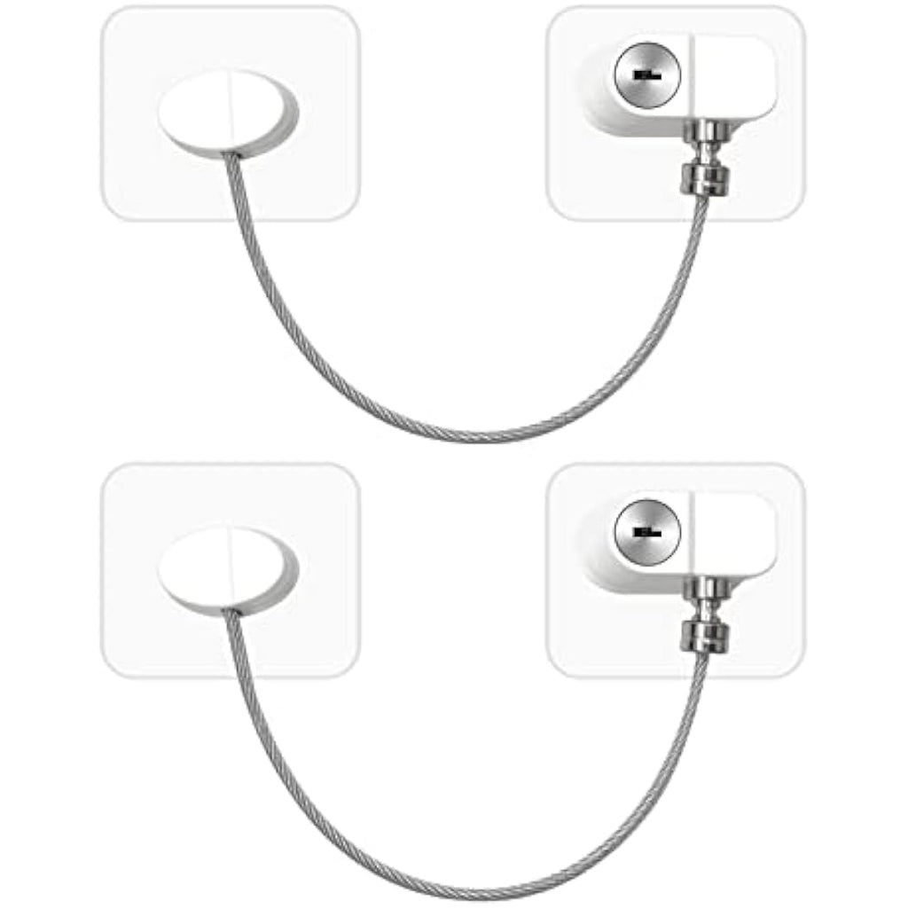 2-Pack Adhesive Window Safety Locks | Childproof Fridge Locks