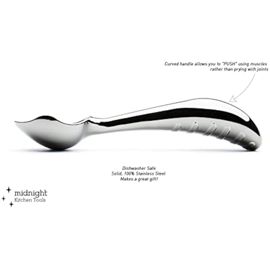 Midnight Scoop Stainless Steel Ergonomic Ice Cream Scoop – Dishwasher Safe