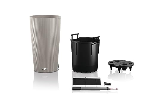 Lechuza Cilindro 32 Self-Watering Planter | UV-Resistant Sand Brown