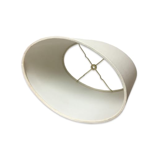 Royal Designs Shallow Oval Hardback Lamp Shade | Linen Eggshell | 10x12x7