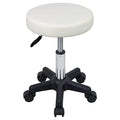FURWOO Round Rolling Stool - Height Adjustable Swivel Spa Chair, White