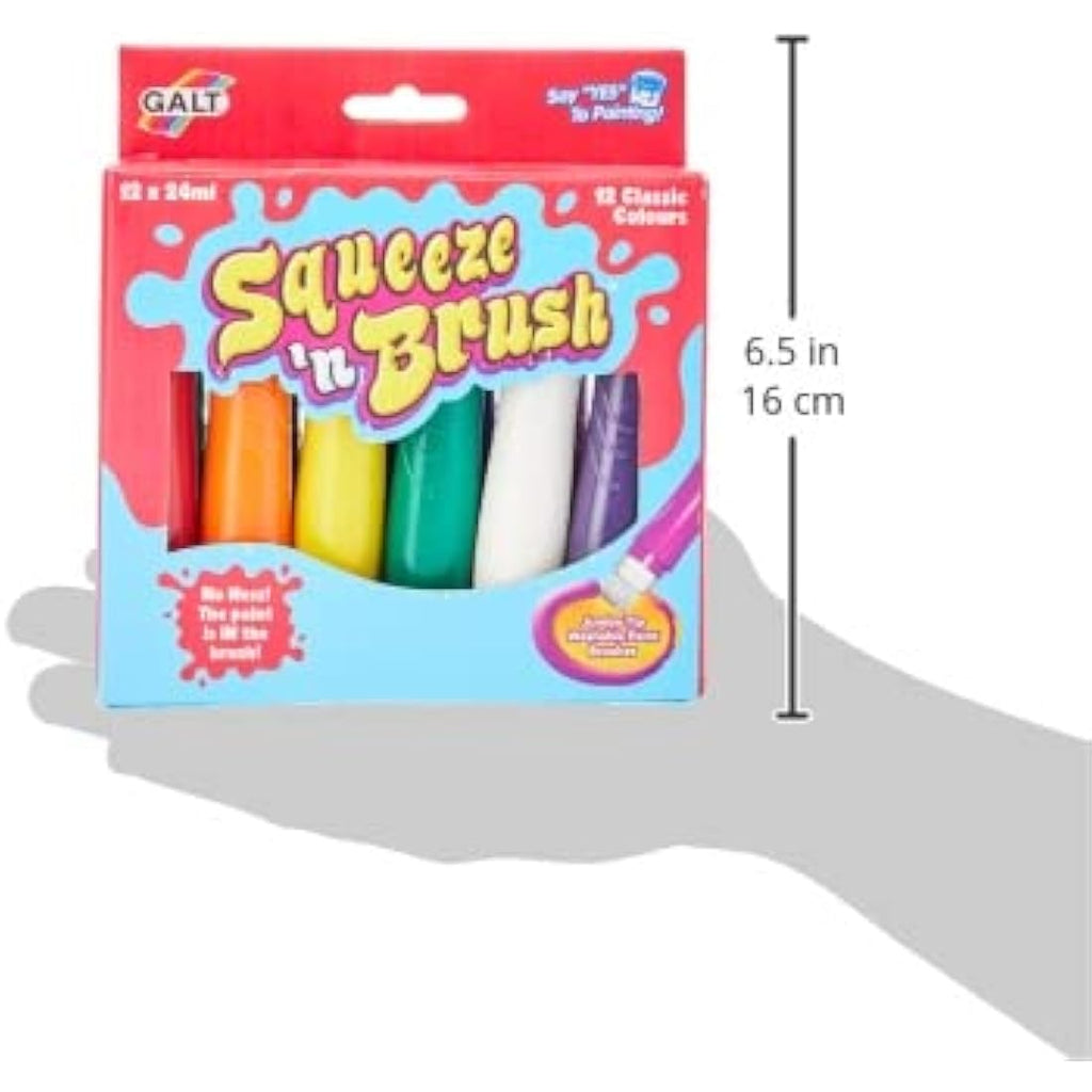 Galt Toys Squeeze 'n Brush Paint Pens - 12 Classic Washable Colours