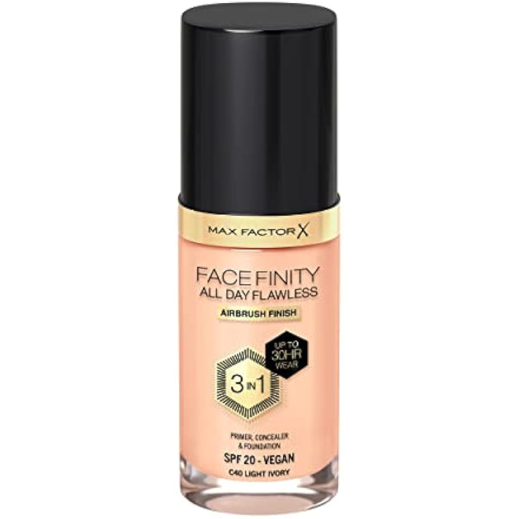 Max Factor Facefinity 3-in-1 Foundation - 40 Light Ivory SPF 20 (30ml)