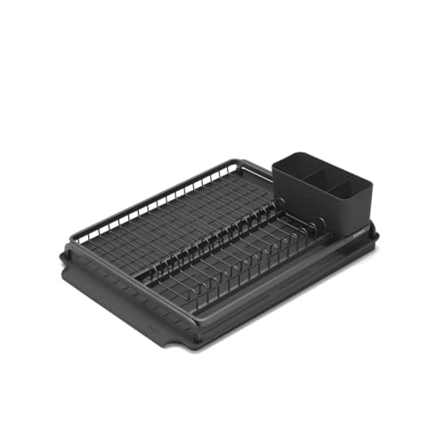 Brabantia Dish Drying Rack with Silicone Mat - Large Dark Grey