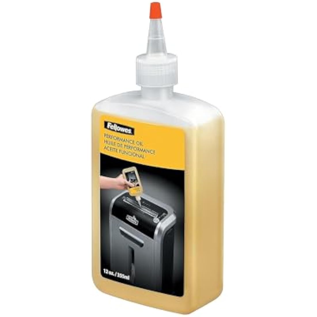 Fellowes Shredder Oil – 355ml Lubricant Bottle with Extended Nozzle