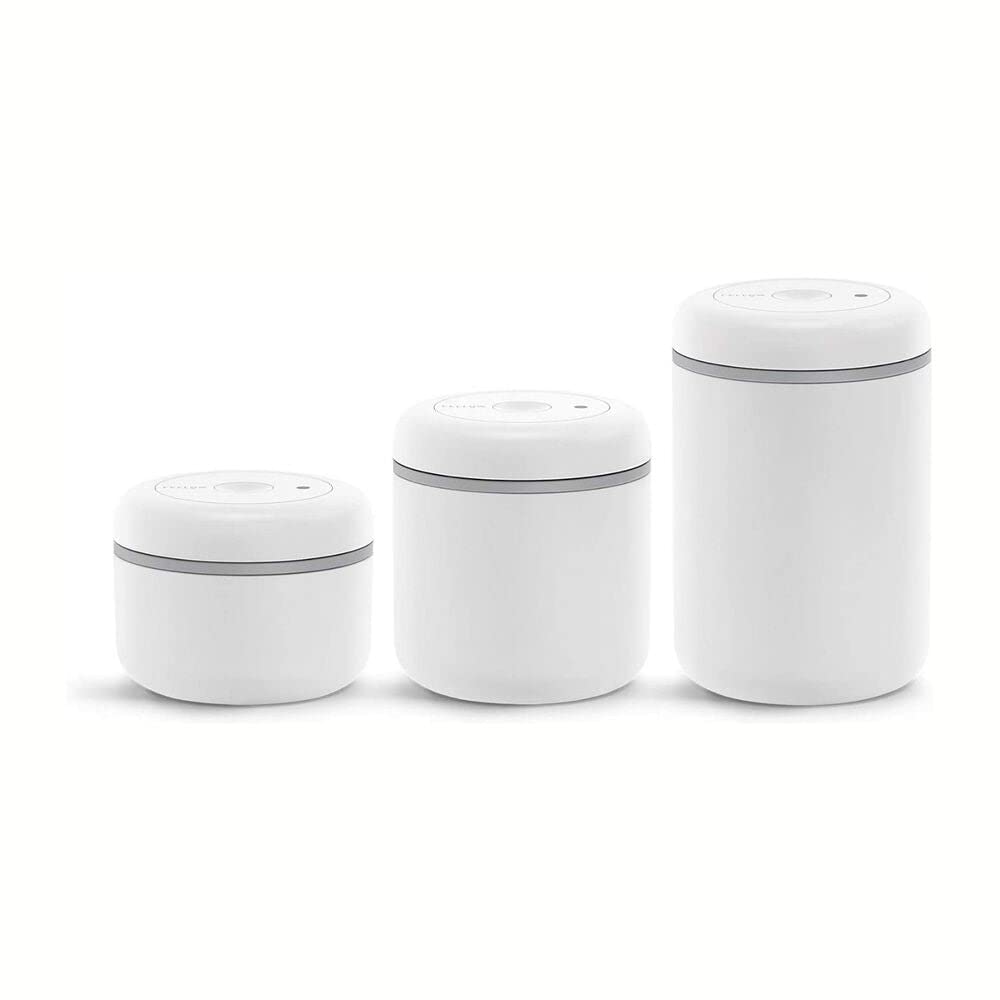 Fellow Atmos Vacuum Canister – Airtight Coffee Storage, Matte White, 1.2L