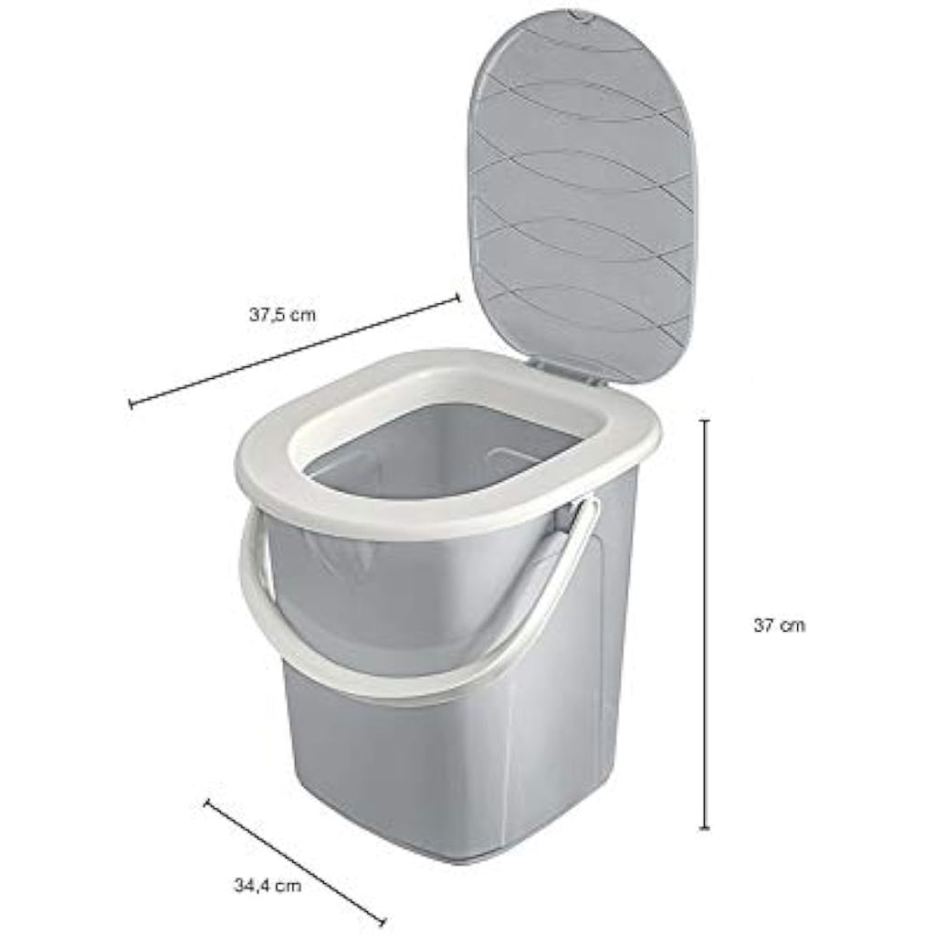 BranQ Mobile Camping Toilet 22L with 40 Organic Bags – Light Grey