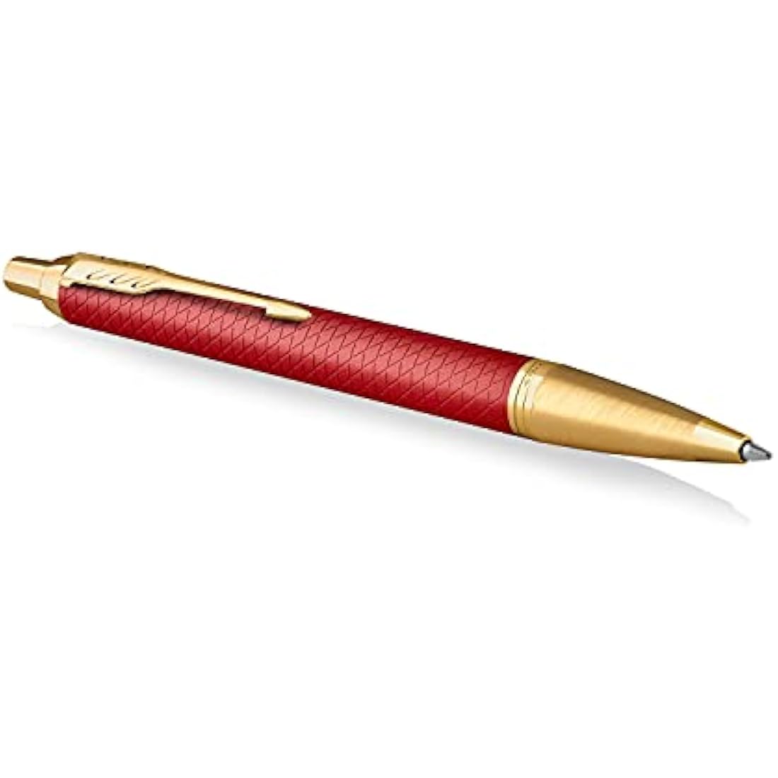 Parker IM Ballpoint Pen – Red Lacquer with Gold Trim, Medium Point