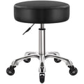 WKWKER Heavy Duty Rolling Beauty Stool | Adjustable Leather Swivel Chair