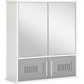 Kleankin Grey Bathroom Mirror Cabinet | Wall Mounted Storage Cupboard