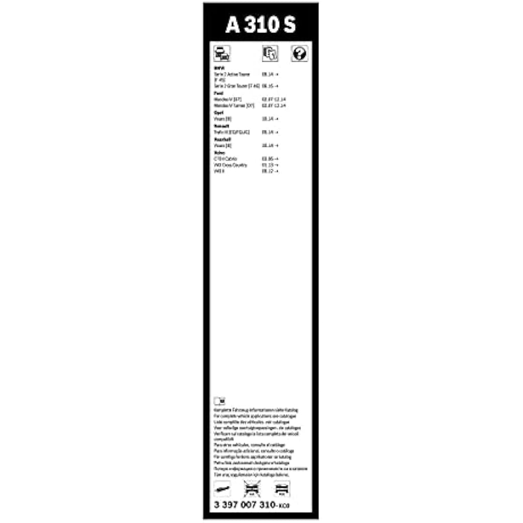 Bosch Aerotwin A310S Wiper Blade Set - 650mm/475mm Front Windshield