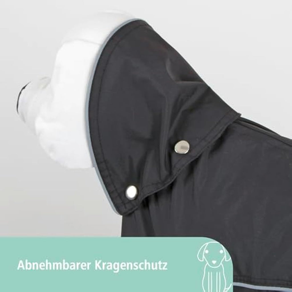 Kerbl Manchester Dog Raincoat – Waterproof Reflective Black, XXXL