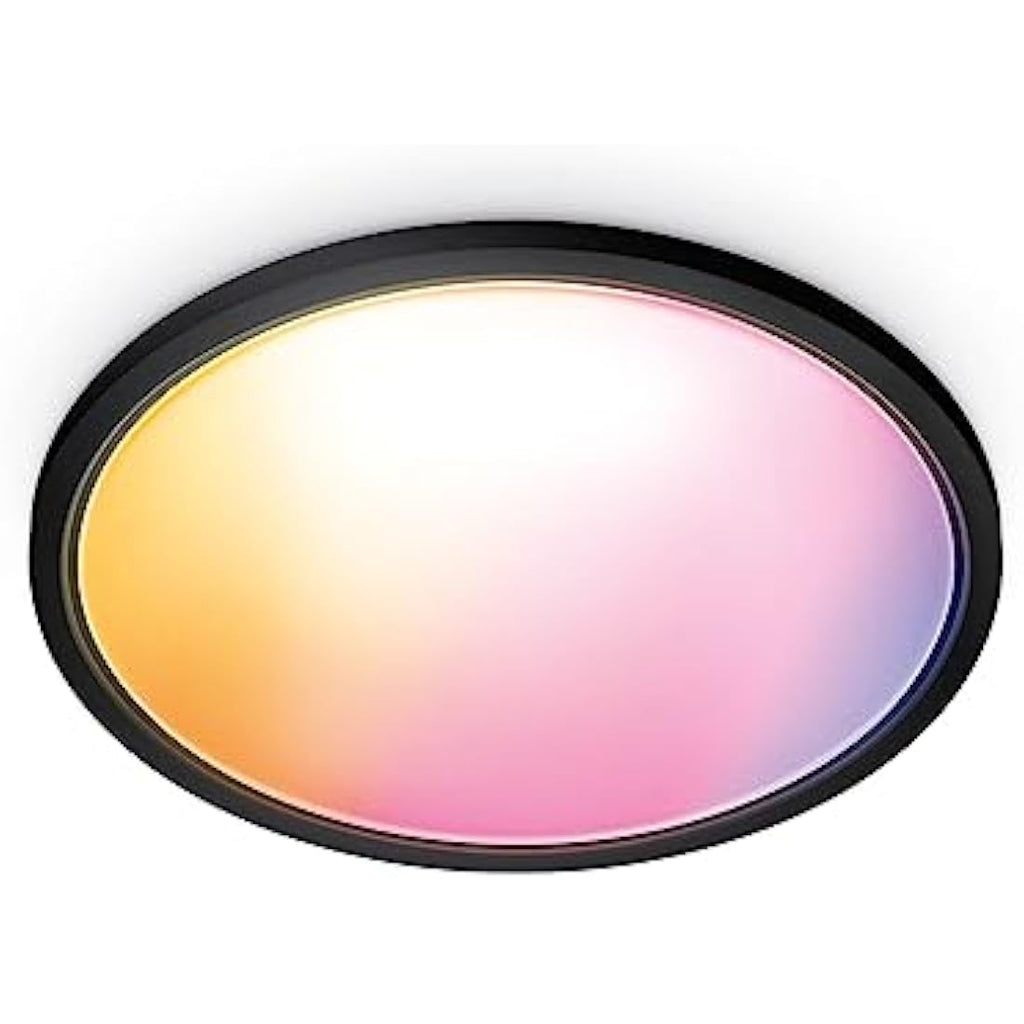 WiZ Smart LED Superslim Ceiling Light | 2600lm RGB Colour – Black