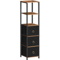 HOOBRO Tall Corner Bathroom Cabinet – Slim Storage Unit with 3 Drawers