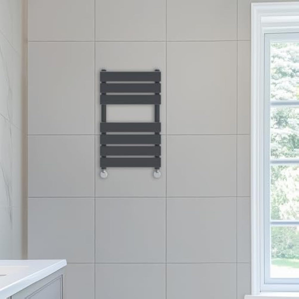 NRG Anthracite Flat Panel Heated Towel Rail – 650x400mm Steel Radiator