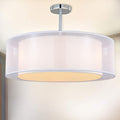 SPARKSOR Modern 2-Tier White Fabric Drum Pendant Ceiling Light – 50cm