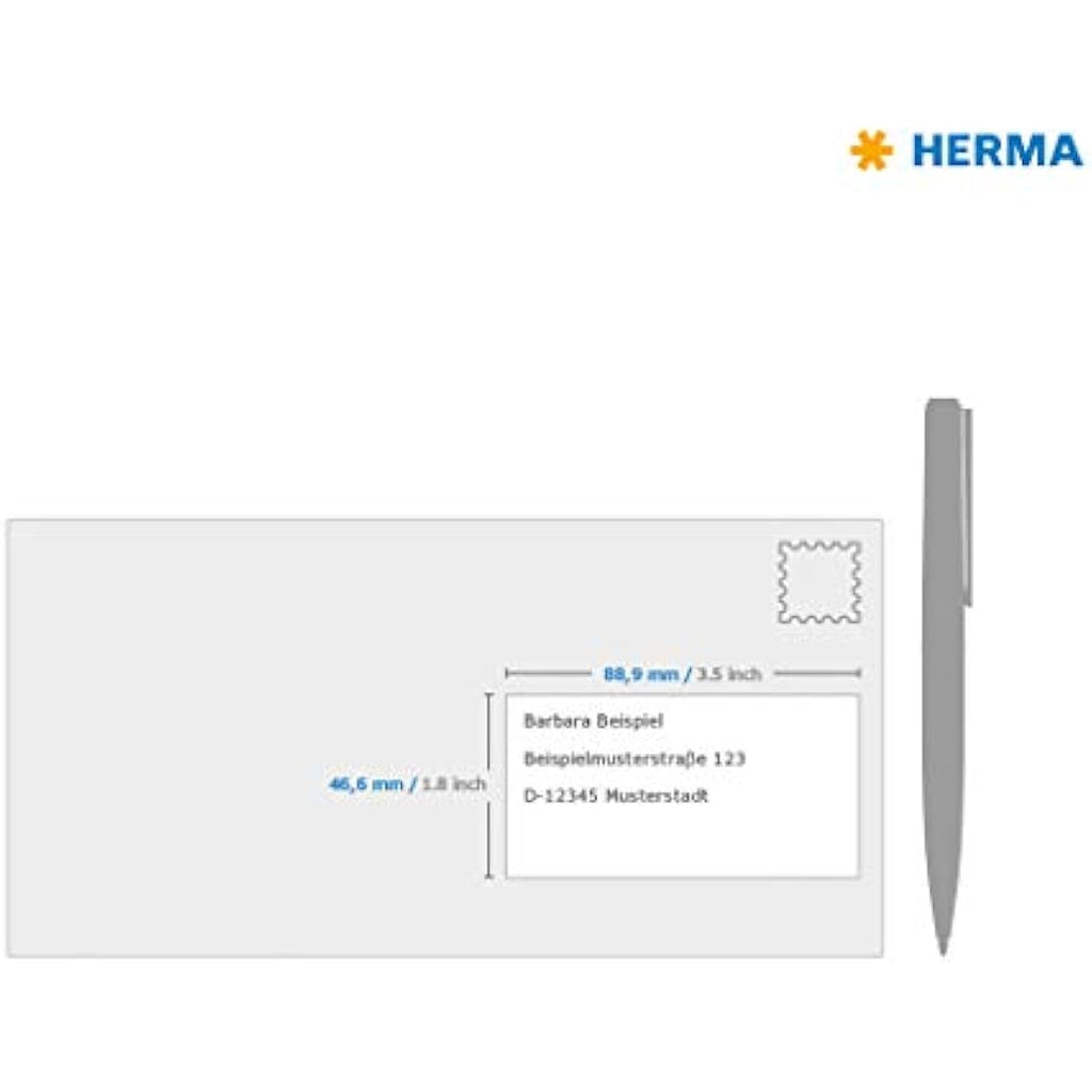 HERMA White Multipurpose Labels | 88.9 x 46.6 mm | 1200 Blank Stickers